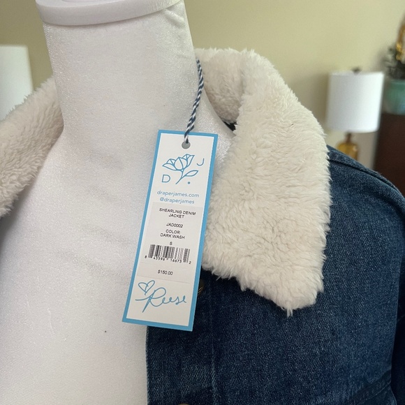 NWT Draper James Shearling Jean Jacket Size Small (Oversized) - Picture 15 of 16